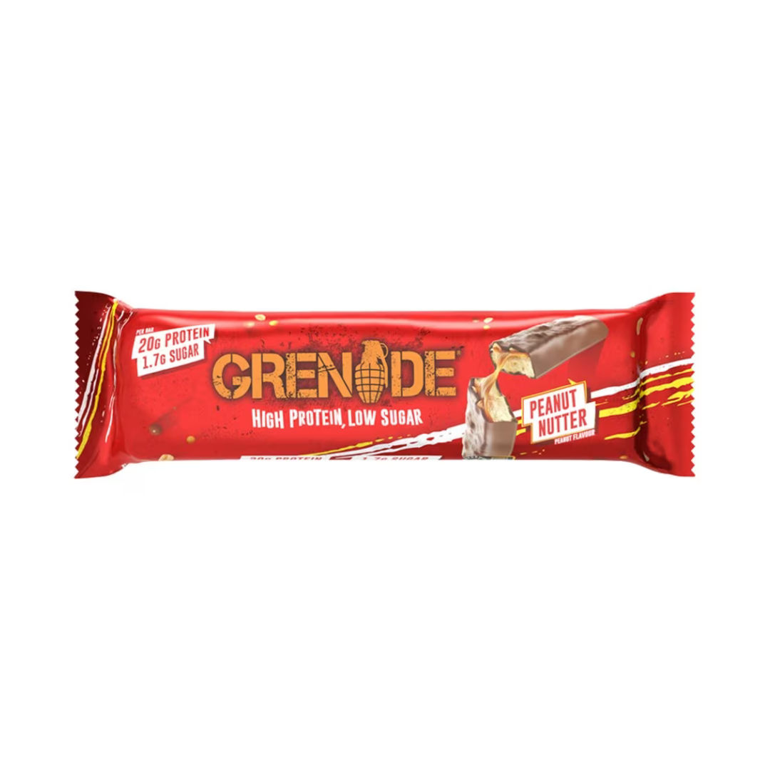 Grenade High Protein Bar Peanut Nutter 60g เกรนเนต โปรตีนบาร์ผสมเนยถั่ว น้ำตาลต่ำ 60g