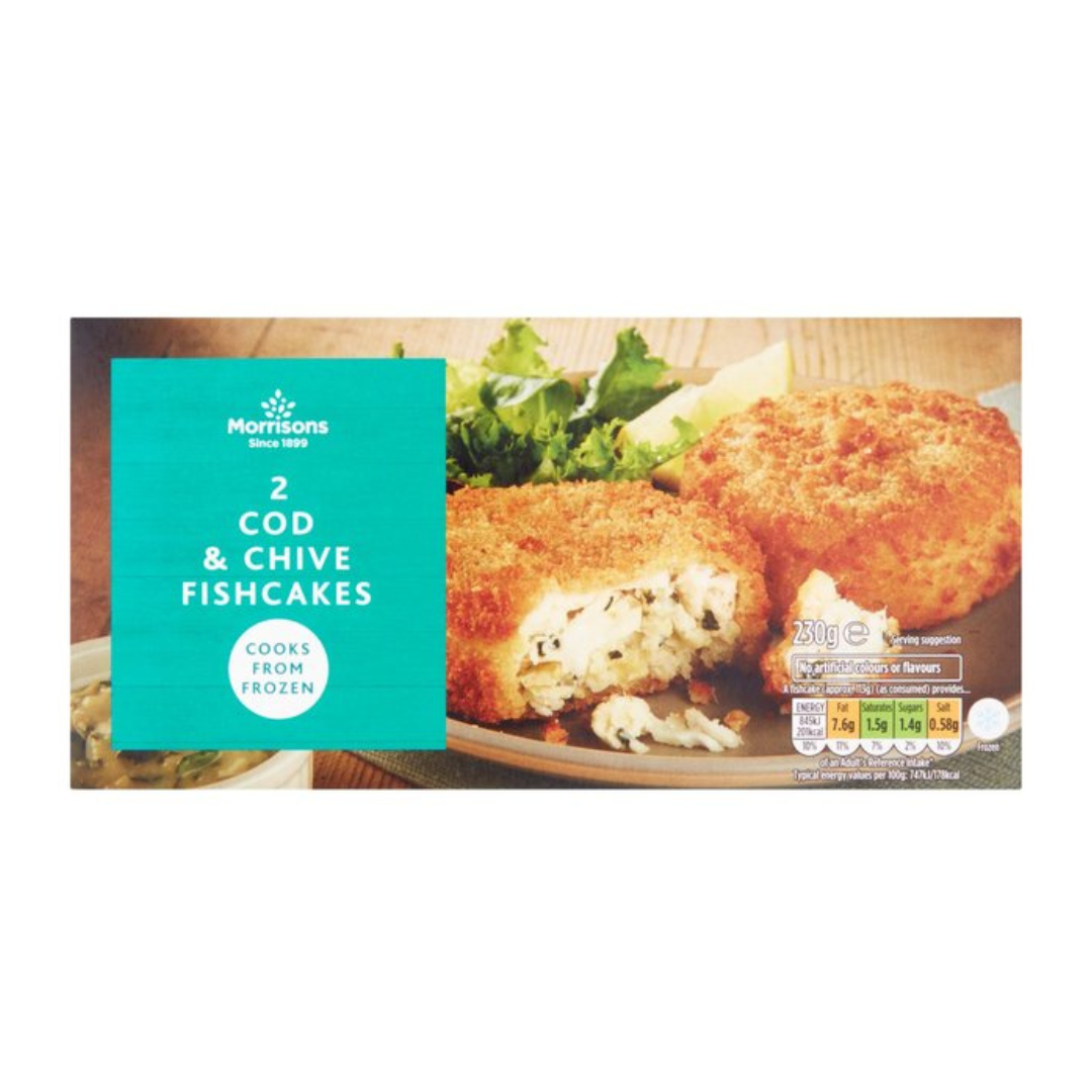 Morrisons 2 Cod & Chive Fish Cakes 230g