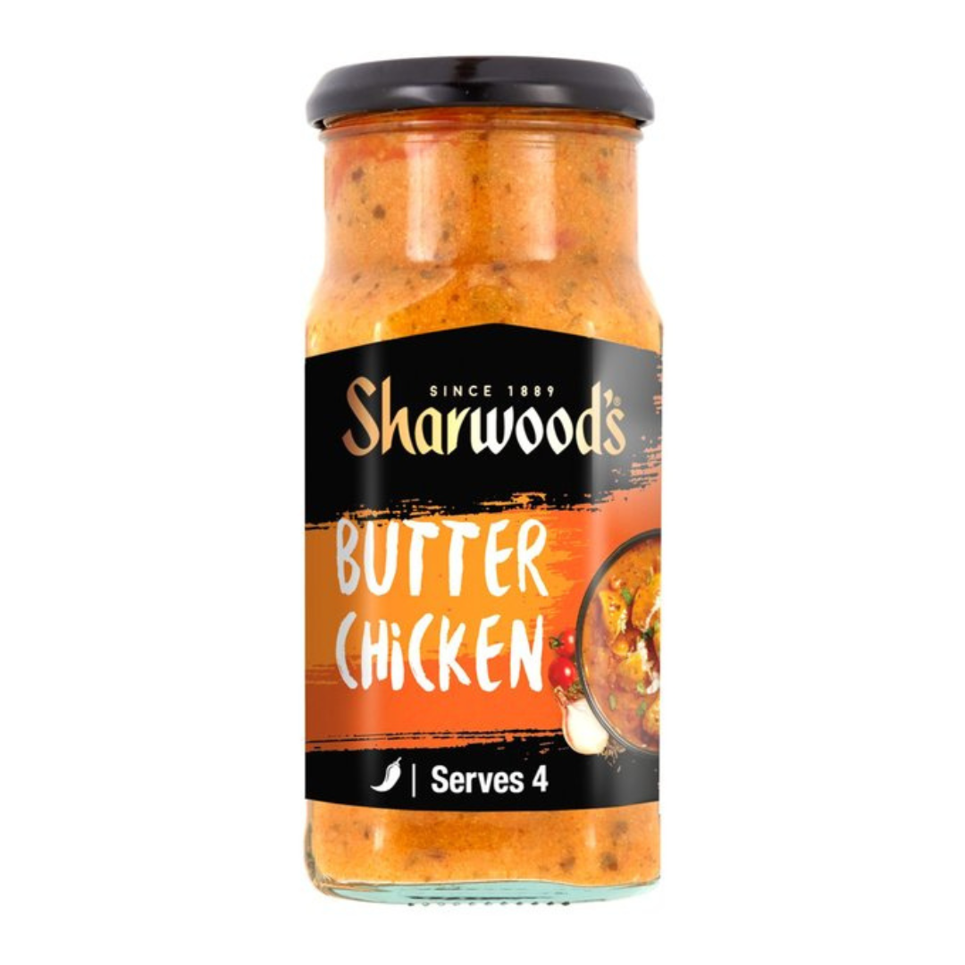 Sharwood's Indian Cooking Sauce for Butter Chicken 420g ซอสสำหรับทำอาหารอินเดีย บัทเทอร์ชิกแคน 420กรัม