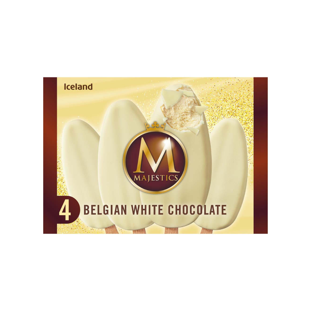 Iceland 4 Belgian White Chocolate Majestics 334g ไอซ์แลนด์ 4 เบลเยี่ยม ไวท์ช็อกโกแลต มาเจสติกส์ 334 กรัม