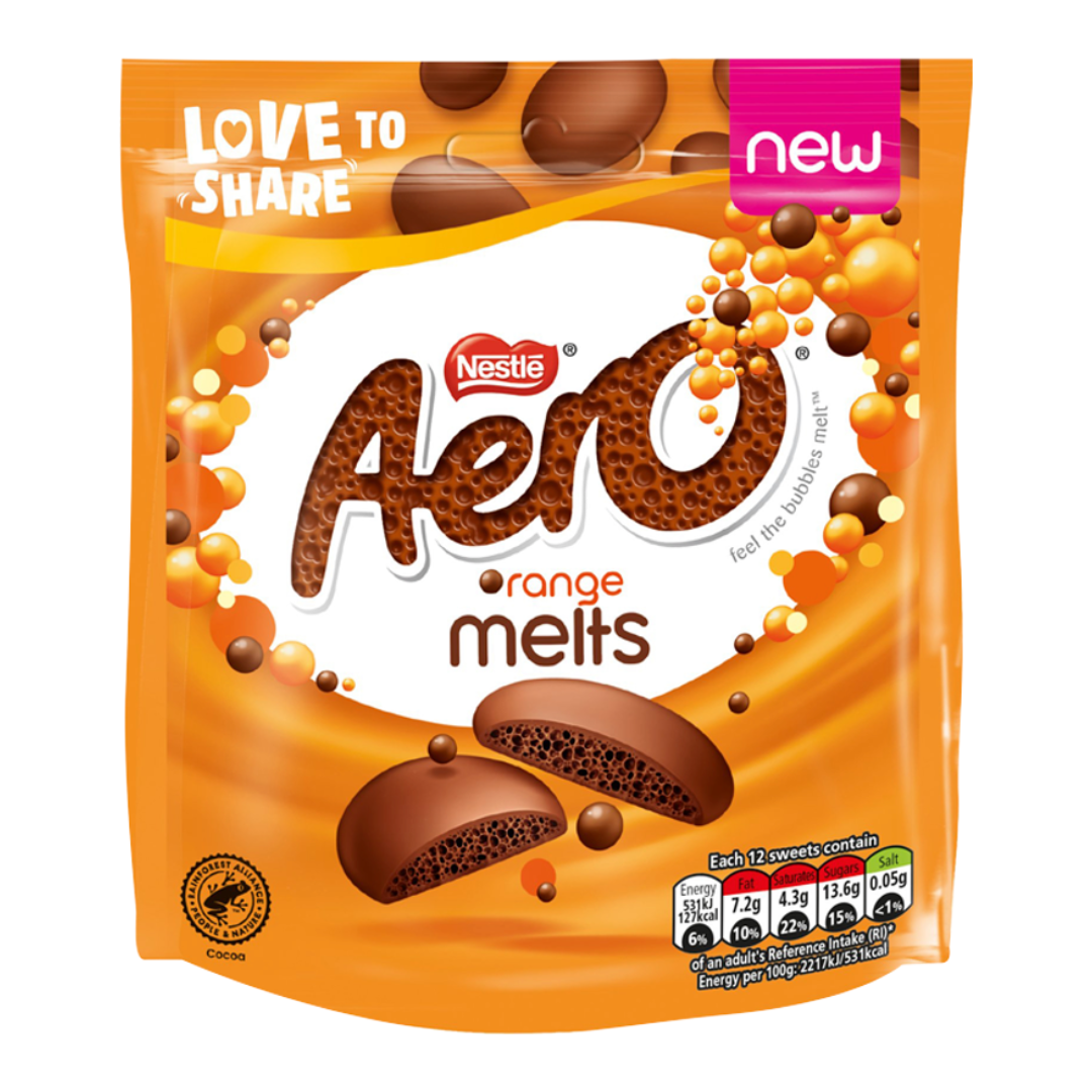 [BestBefore 28-Feb-2025] Nestle Aero Melts Orange Chocolate Sharing Bag 86g เนสท์เล่ แอโรเมลท์ รสส้ม ช็อกโกแลต แชริ่ง ซอง 86ก.