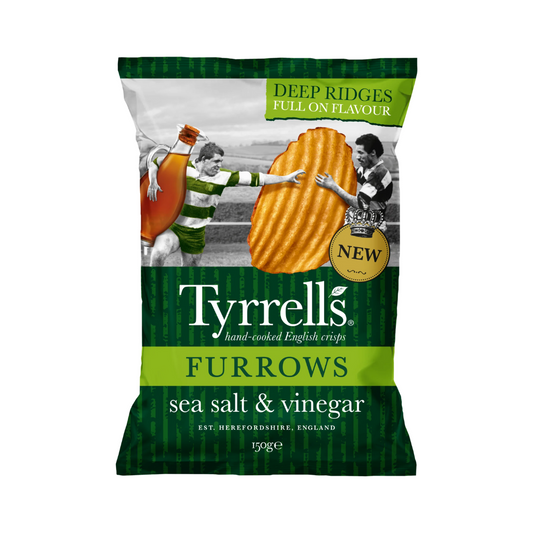 Tyrrells Furrows Sea Salt & Vinegar Crisps 150g