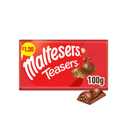 Maltesers Teasers Milk Chocolate & Honeycomb Block Bar 100g