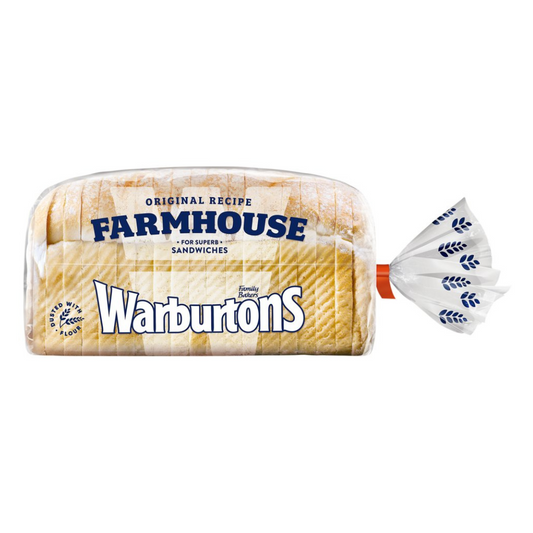 Warburtons Farmhouse For Super Sandwich 800g วอร์เบอร์ตันส์ ขนมปังขาวแผ่นหนา 800 กรัม