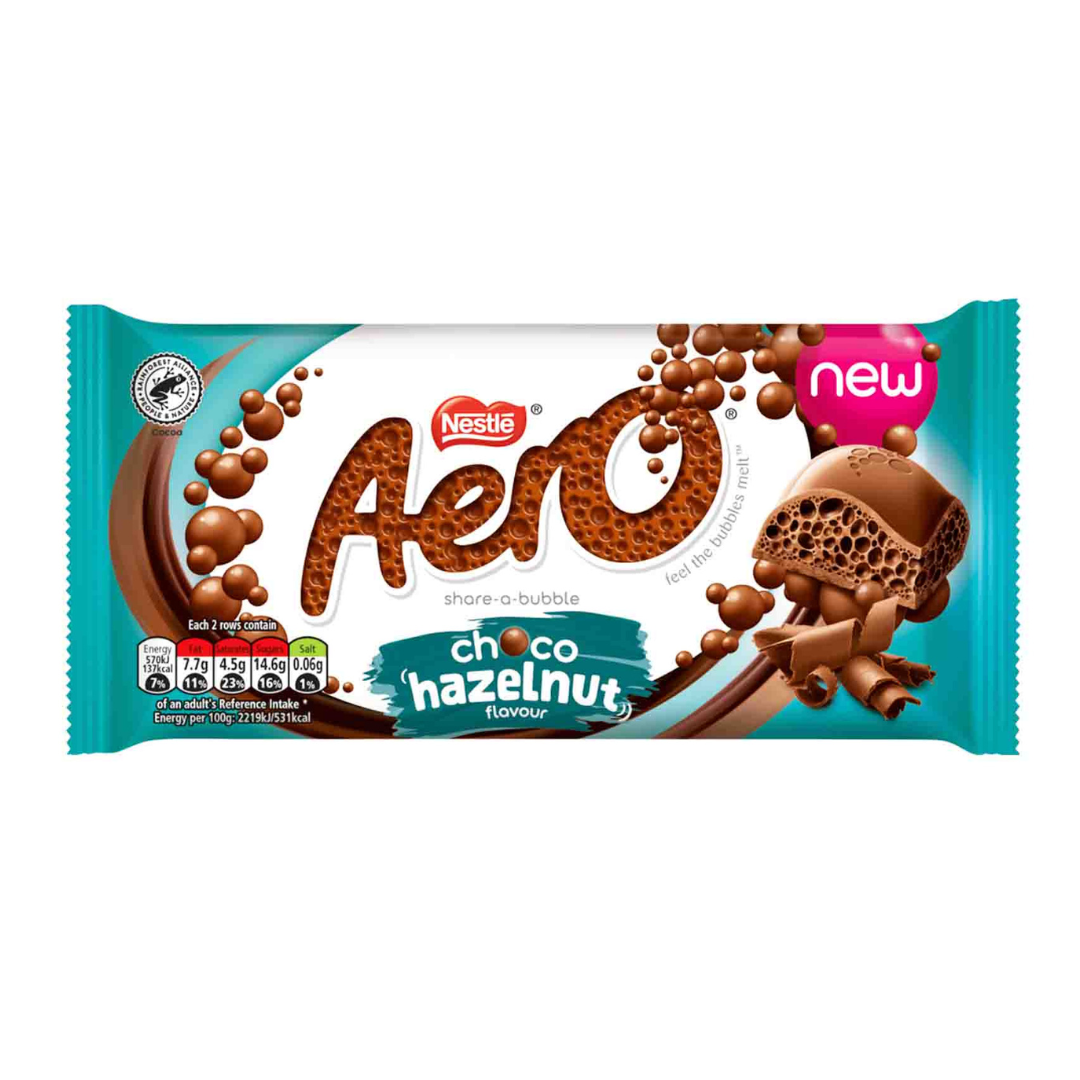 Aero Hazelnut Flavour Choco 90g แอร์โร่ ช็อกโกแลต รสเฮเซลนัท 90 กรัม