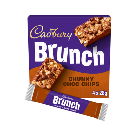 Cadbury Brunch Chunky Choc Chips Cereal Bar 4 Pack 112g