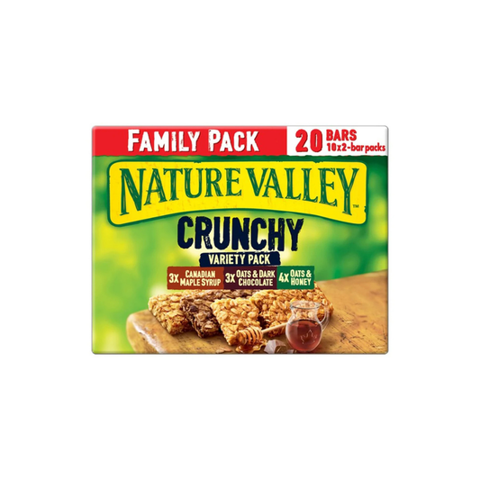 (Best Before 3-jun-2026)Nature Valley Crunchy Variety Pack Cereal Bars 20 Bars [10x2 Pack]