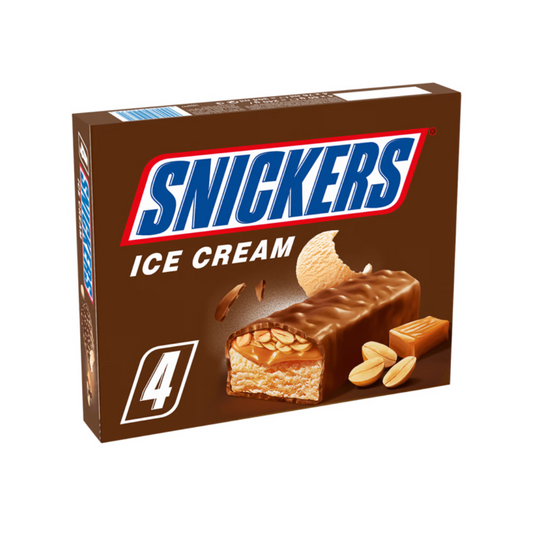 Snickers Chocolate Peanut Ice Cream Bar 4 x 53ml สนิกเกอร์ส ช็อกโกแลต พีนัท ไอศกรีม แท่ง 4 x 53 มิลลิกรัม