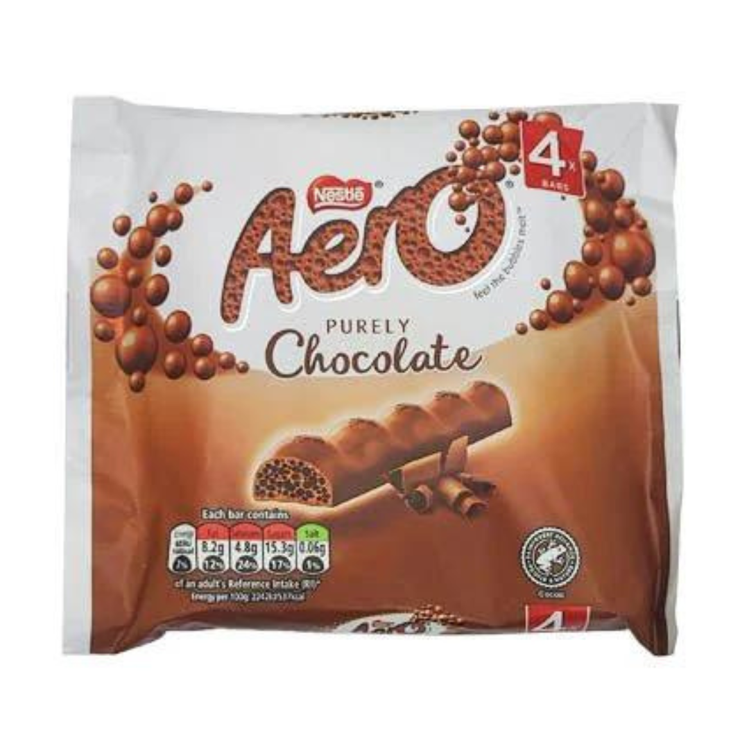 Nestle Aero Bubbly Bar Milk Chocolate Multipack [27gx4] 108g เนสท์เล่ แอโร บับบลี่ บาร์ ช็อกโกแลตนม มัลติแพ็ค [27กรัมx4] 108 กรัม