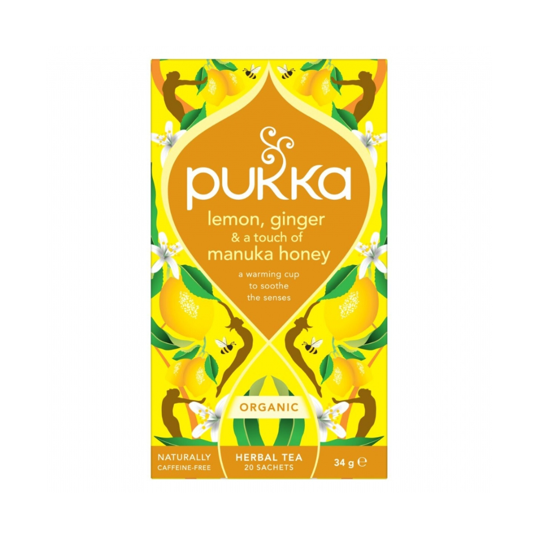 Pukka Lemon, Ginger & A Touch of Manuka Honey Herbal Tea 34g