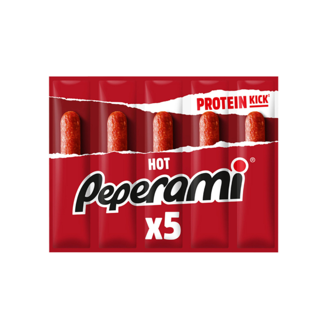 [Best Before 14-Oct-2024] Peperami Hot Salami [5 x 20g] 100g เปเปอรามี ไส้กรอก ซาลามิ รสเผ็ช [5 x 20 กรัม] 100 กรัม