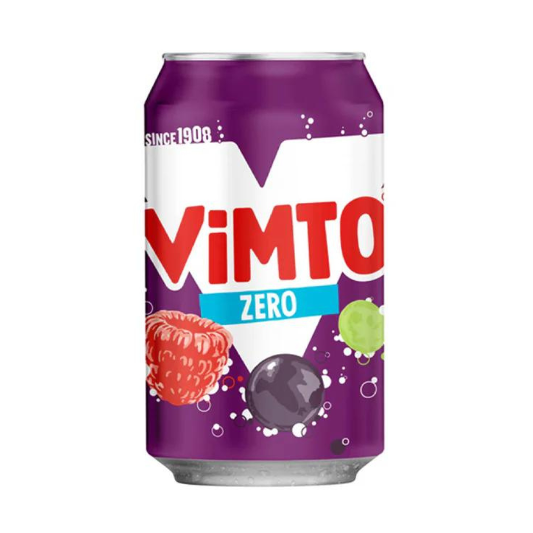 Vimto Zero Sugar Soft Drinks 330ml Vimto ซีโร่ชูการ์น้ำอัดลม 330มล