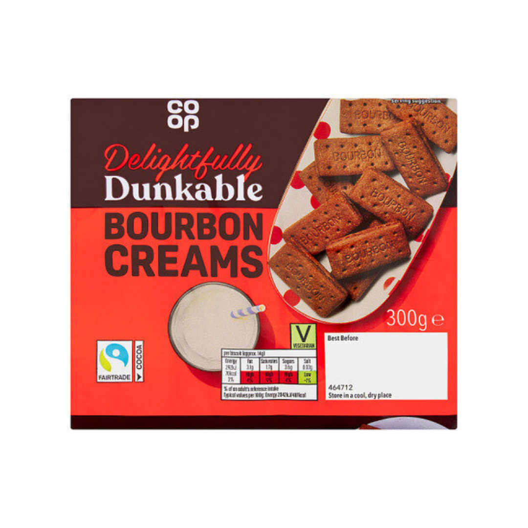 Co Op Bourbon Creams Chocolates Sandwich Biscuit With a Chocolate Filling 300g