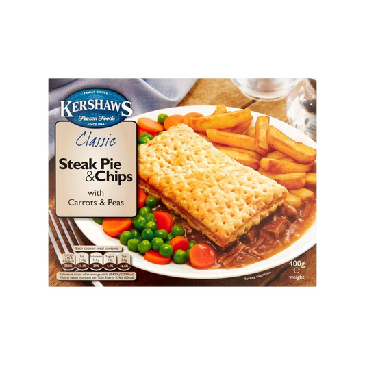 Kershaws Classic Steak Pie & Chips 400g เคอร์ชอว์ คลาสสิก สเต็กพาย แอนด์ ชิปส์ 400 กรัม