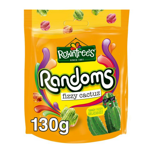 Rowntree's Randoms Fizzy Cactuz Sweets Sharing Bag 130g โรว์ทรี เยลลี่รสผลไม้ เคลือบรสเปรี้ยว 130 กรัม