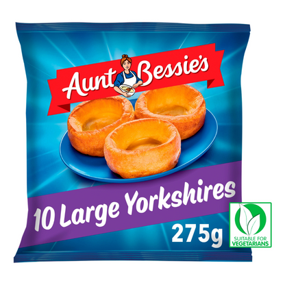 Aunt Bessie's 10 Large Yorkshire Puddings 275g อ้าน เบสซี่ พุดดิ้ง ยอร์คเชียร์ ขนาดใหญ่ 10 ชิ้น 275 กรัม