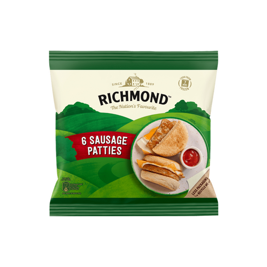 Richmond 6 Sausage Patties Frozen 342G ริชมอนด์ 6 ไส้กรอกพายแช่แข็ง 342 กรั