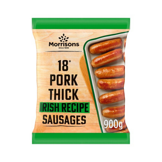 [BestBefore12Nov2025] Morrisons Pork Thick Irish Recipe Sausages 900g