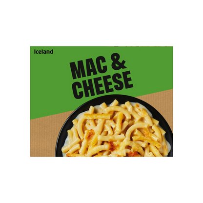 Iceland Mac & Cheese 400g ไอซ์แลนด์ พาสต้ามักกะโรนีปรุงสุกในซอสชีส ราดด้วยเชดดาร์ชีสขูด 400 กรัม