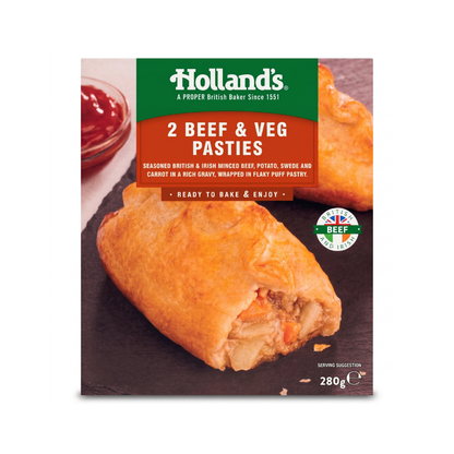 Holland's 2 Beef & Veg Pasties 280g