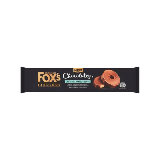 [Best Before 12-Oct-2024] Fox's Salted Caramel Chocolatey Rounds 130G ฟ็อกซ์ ช็อคโกแลต คาราเมล เค็ม วงกลม 130 กรัม