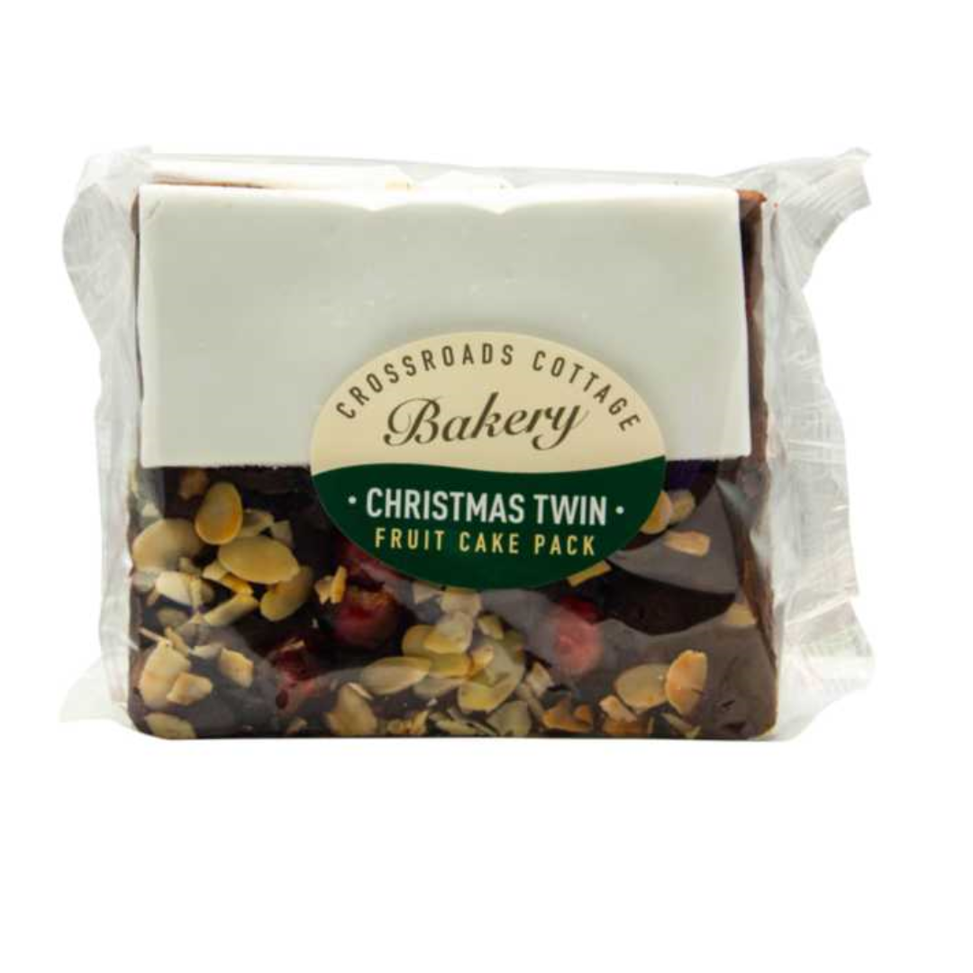 Crossroads Cottage Bakery Christmas Twin Fruit Cake Pack Fruit & Cherry Almond Cake Twin 800g