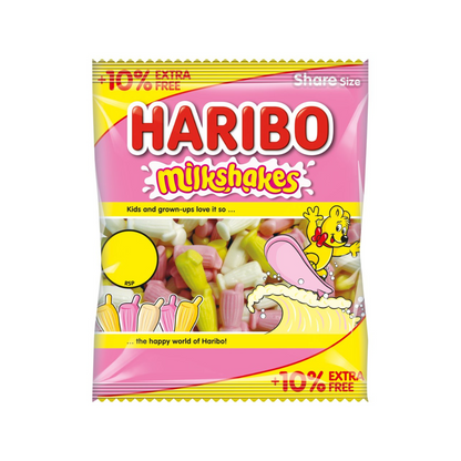 Haribo Milkshakes Foam Sweets Sharing Bag 154g