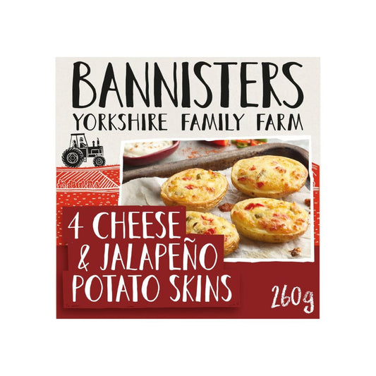 [Best Before 3Apr2026] Bannisters Farm 4 Cheese & Jalapeno Baked Potato Skins 260g