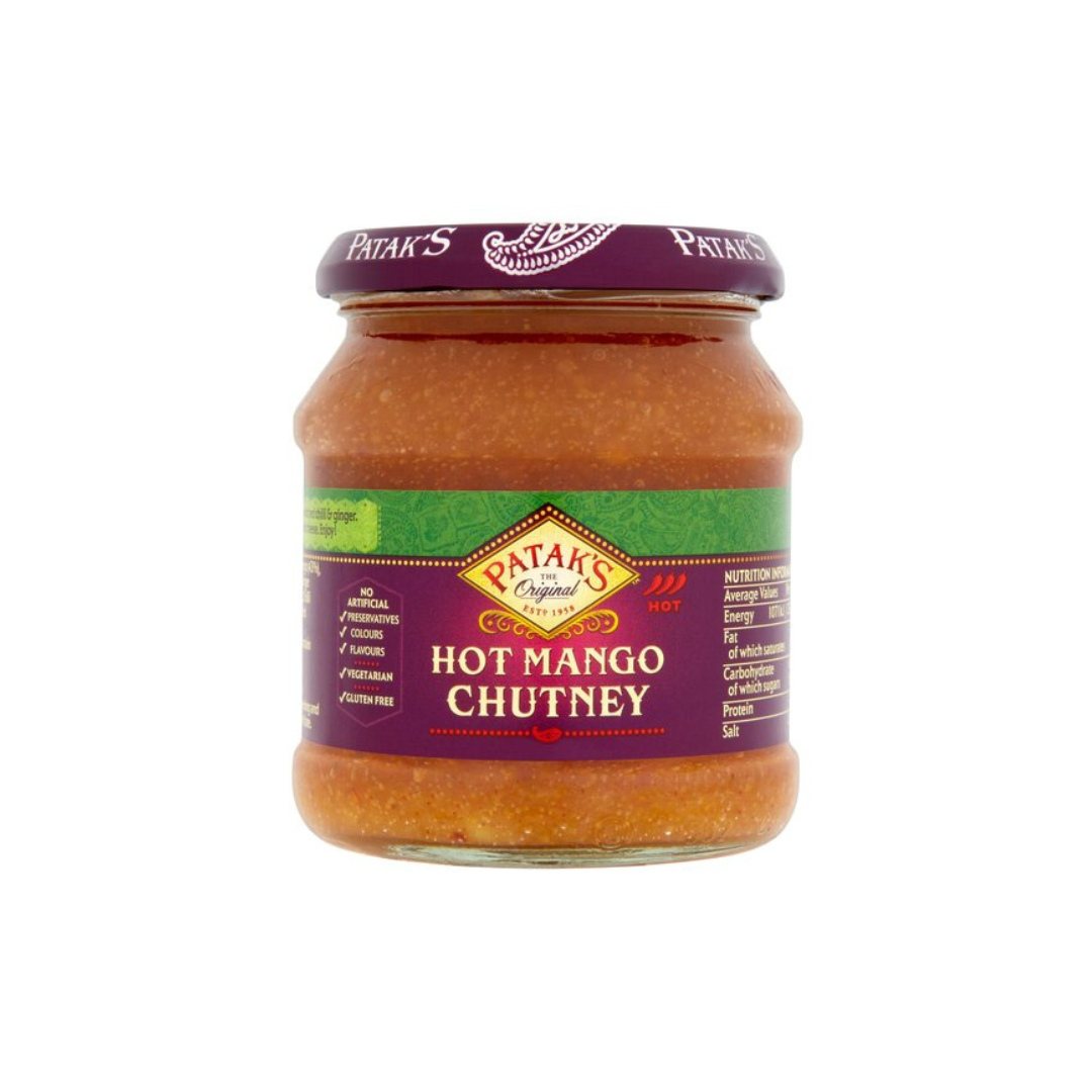 Patak's The Original Hot Mango Chutney 340g พาธาก ออริจินอล ชัทนีย์ มะม่วง 340 กรัม