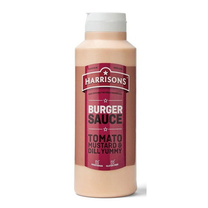 [Best Before 25-Sep-2024]Harrisons Burger Sauce Tomato Mustard & Dill Yummy  1 Litre แฮร์ริสัน ซอสเบอร์เกอร์ รสมะเขือเทศ มัสตาร์ด และผักชีลาว แบบขวดบีบ 1 ลิตร