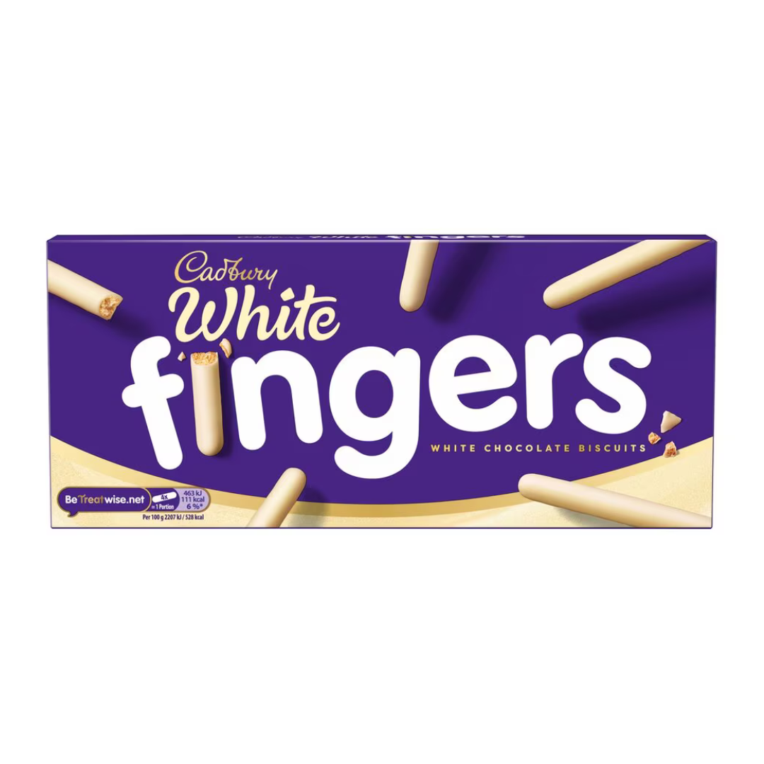 Cadbury White Fingers 114g แคดบูรี ฟิงเกอร์ส ไวท์  114 กรัม