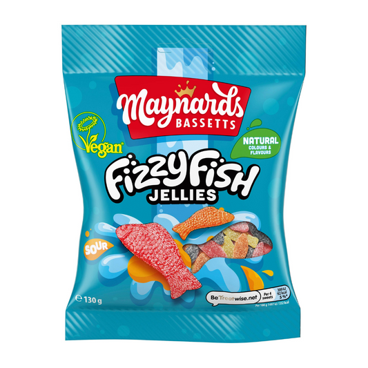 Maynards Bassetts Fizzy Fish Jellies 130g