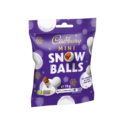 [BestBefore 31Mar2026] Cadbury Mini Snowballs Christmas Chocolate Bag 74g