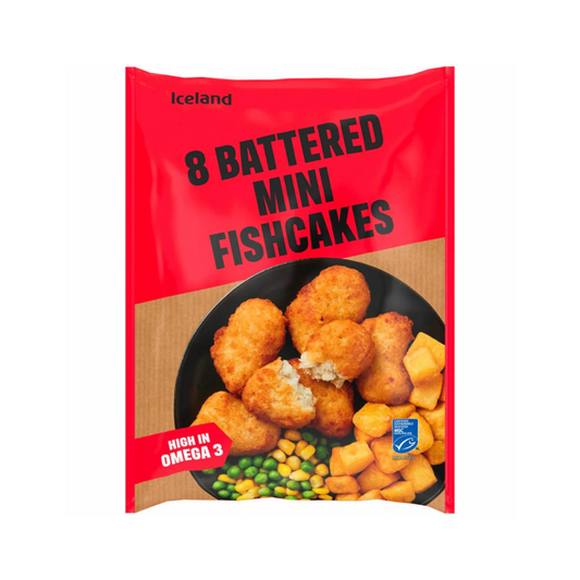 Iceland 8 Battered Mini Fishcakes 200g