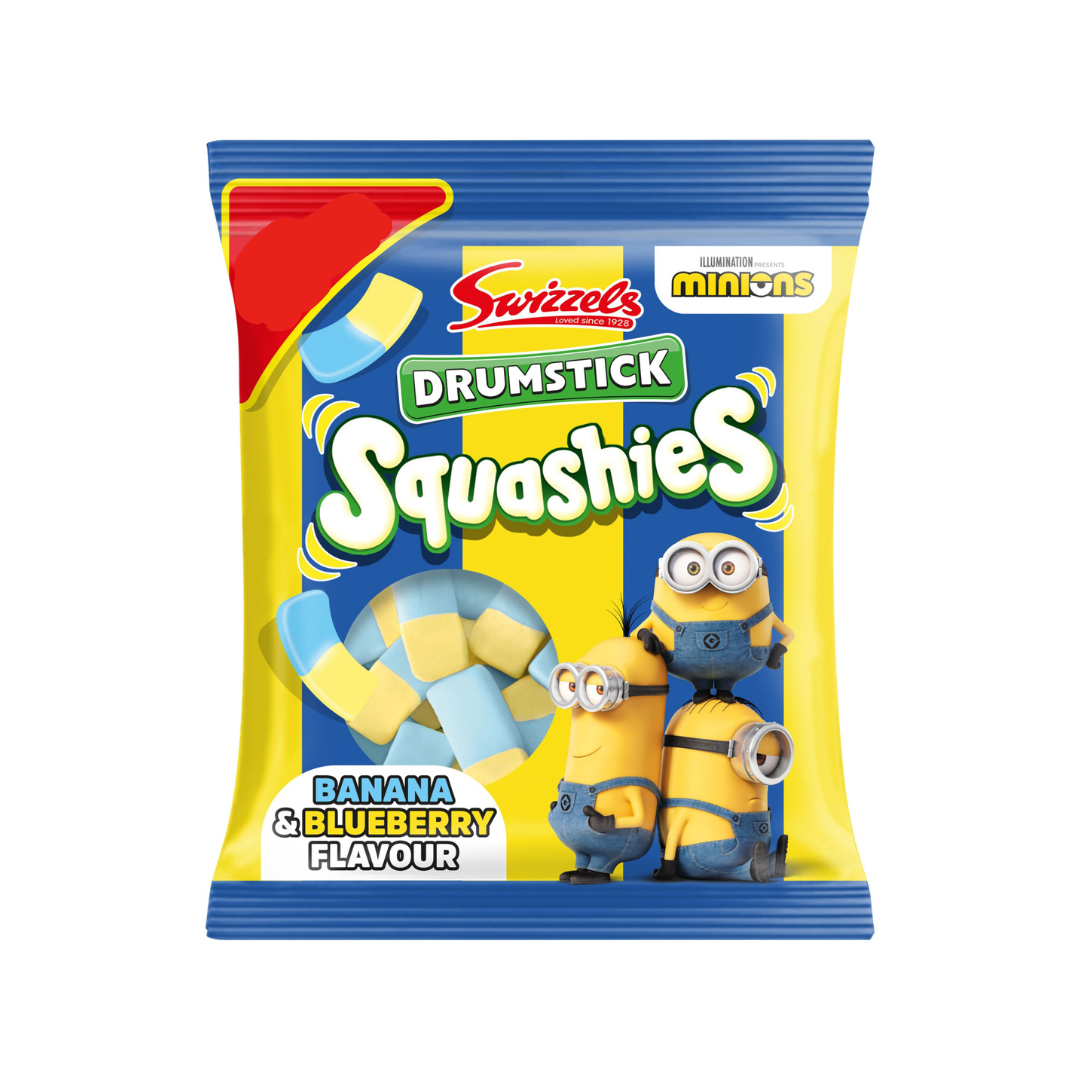 Swizzels Drumstick Squashies Minions Banana & Blueberry Flavour 110g