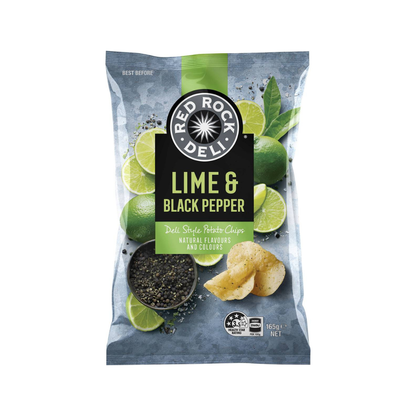 Red Rock Deli Lime & Black Pepper Potato Chips 165g