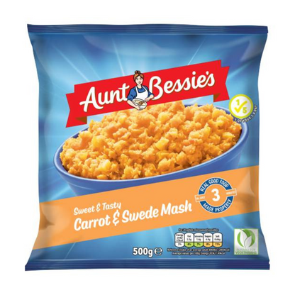 Aunt Bessie's Carrot & Swede Mash 500G อ้าน เบสซี่ แครอท และ หัวผักกาดบดกับเนย ผสม เครื่องปรุงรส 500 กรัม