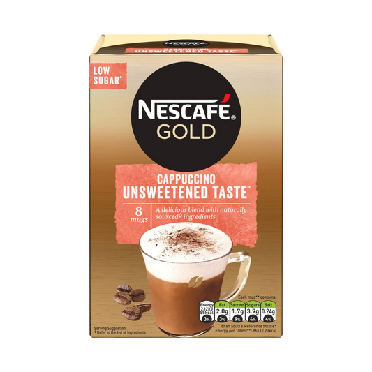 Nescafe Gold Cappuccino Unsweetened Instant Coffee Sachets 8 x 14.2g