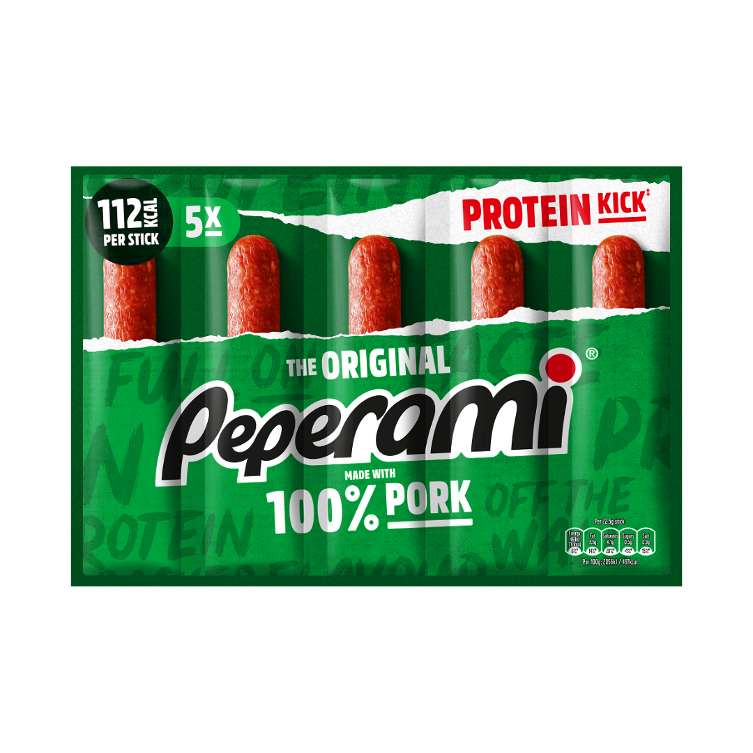 [Best Before 20-Oct-2024] Peperami Original Salami [5 x 20g] 100g เปเปอรามี ซาลามิ รสดั้งเดิม [5 x 20กรัม] 100 กรัม