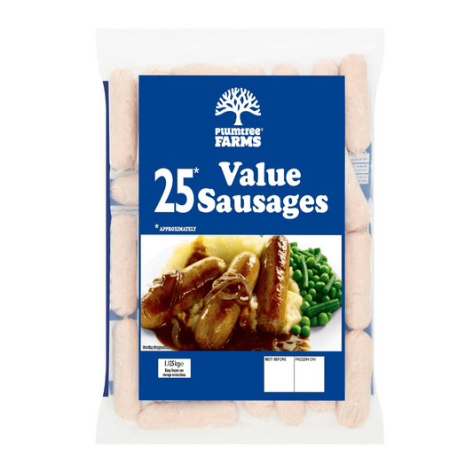 Plumtree Farms Value Sausages 1.125kg พลัมทรี ฟาร์ม  ไส้กรอก