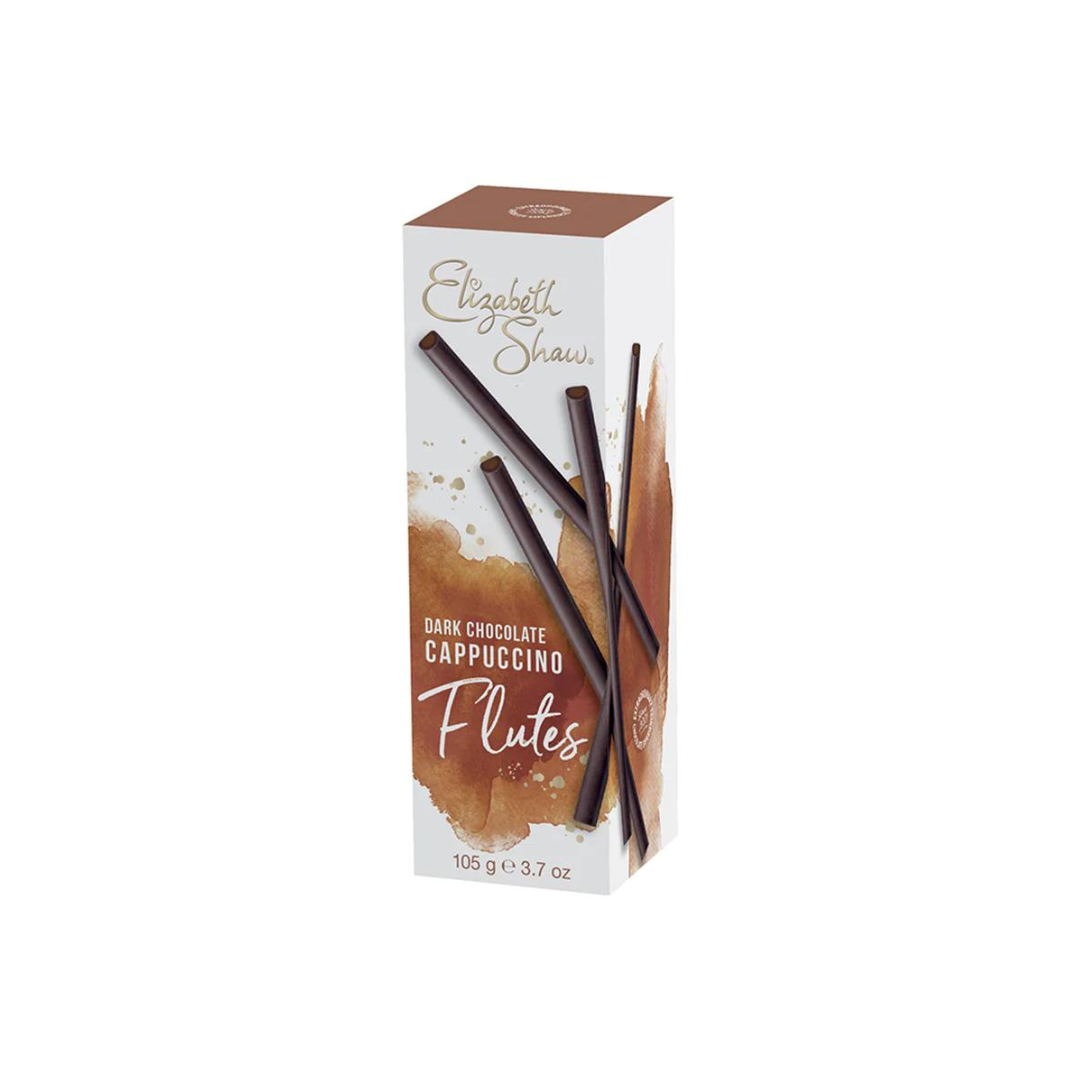 Elizabeth Shaw Dark Chocolate Cappuccino Flutes 105g เอลิซาเบธ ชอว์ ดาร์กช็อกโกแลต รสคาปูชิโน่ ฟลุต 105 กรัม