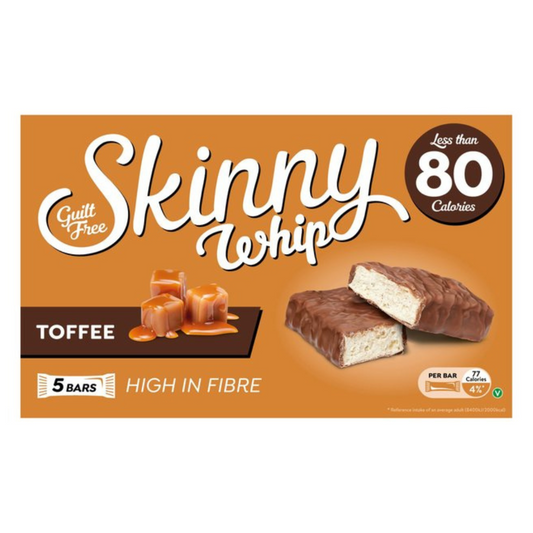Skinny Whip Toffee And Chocolate Bars 5 Pack 100g