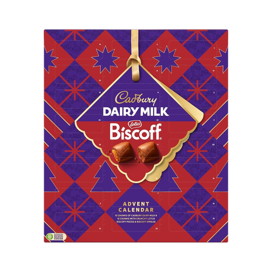 Cadbury Dairy Milk Biscoff Chunk Advent Calendar 236g แคดเบอรี แดรี่ มิลค์ บิสคอฟ ชังก์ ปฏิทินรอคริสต์มาส 236 กรัม