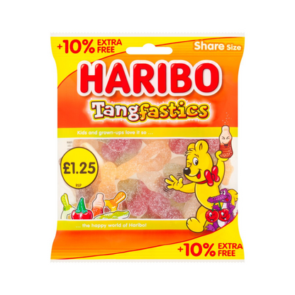 Haribo Tangfastics Fruit & Cola Flavour Fizzy Jelly Sweets Sharing Bag 154g