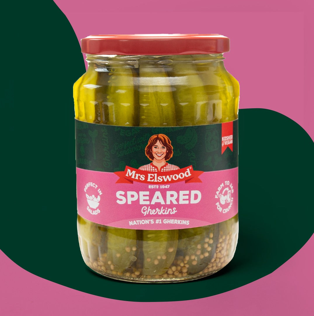 Mrs Elswood Speared Gherkins 670g มิสซิส เอลส์เวลล์ แตงกวาดอง รสหวาน ทรงหอก 670 กรัม