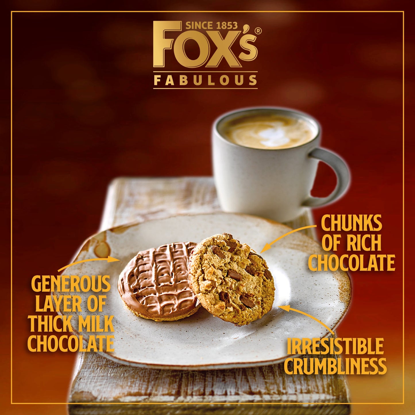 [Best Before 21-Sep-2024]Fox’s Half Coated Milk Chocolate Cookies 175g ฟ็อกซ์ คุกกี้ ช็อกโกแลตนม เคลือบครึ่ง 175 กรัม