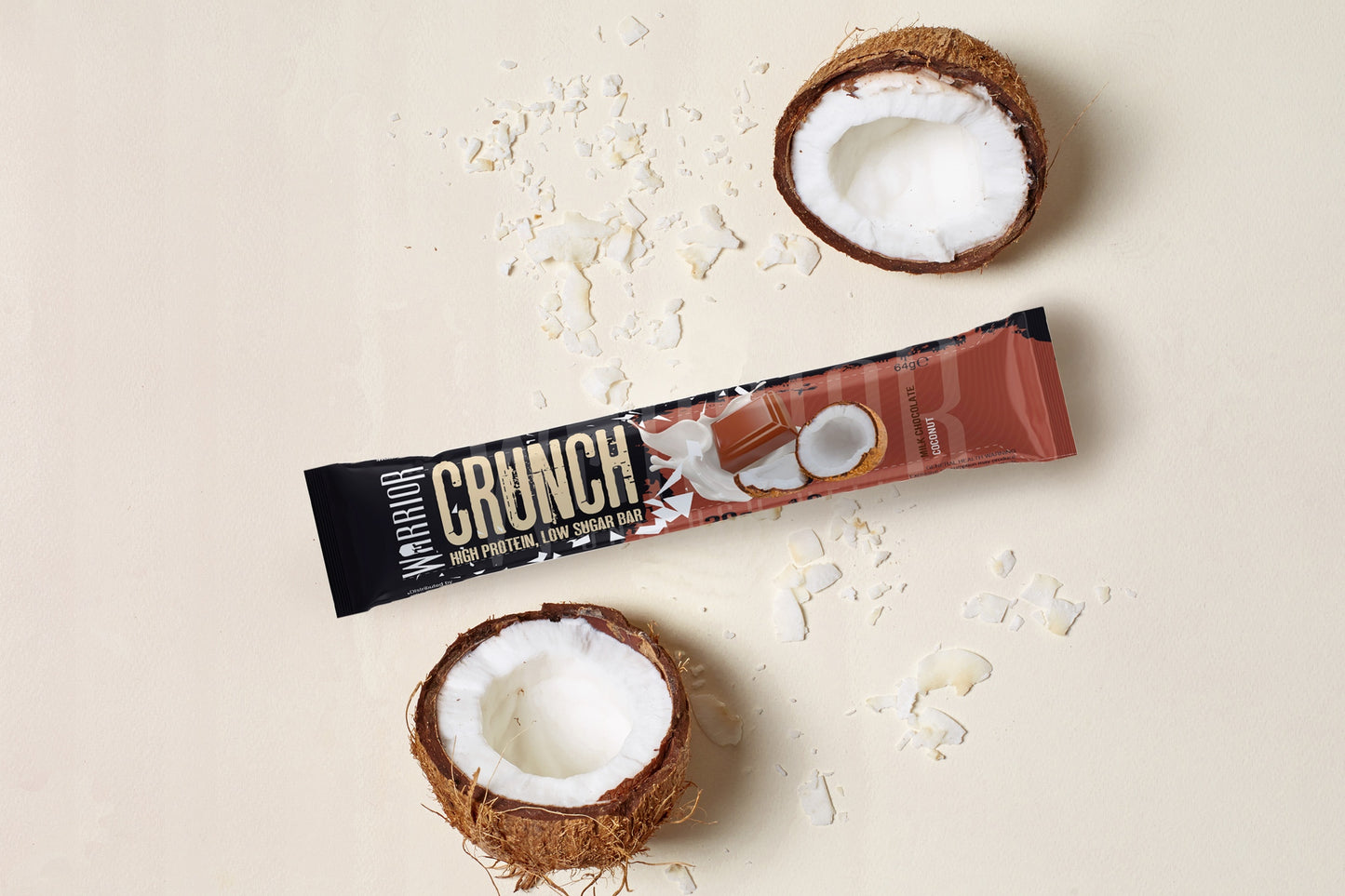 Warrior Crunch Protein Bar Milk Chocolate Coconut 64g วอริเออร์ ครันช์ โปรตีน บาร์ มิลค์ช็อกโกแลต โคโคนัท 64 กรัม