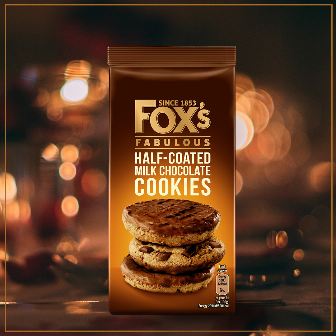 [Best Before 21-Sep-2024]Fox’s Half Coated Milk Chocolate Cookies 175g ฟ็อกซ์ คุกกี้ ช็อกโกแลตนม เคลือบครึ่ง 175 กรัม