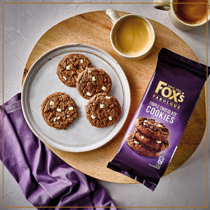 [Best Before 29-Sep-2024]Fox’s Triple Chocolate Cookies 180g ฟ็อกซ์ ทริปเปิ้ล ช็อกโกแลต คุกกี้ 180 กรัม