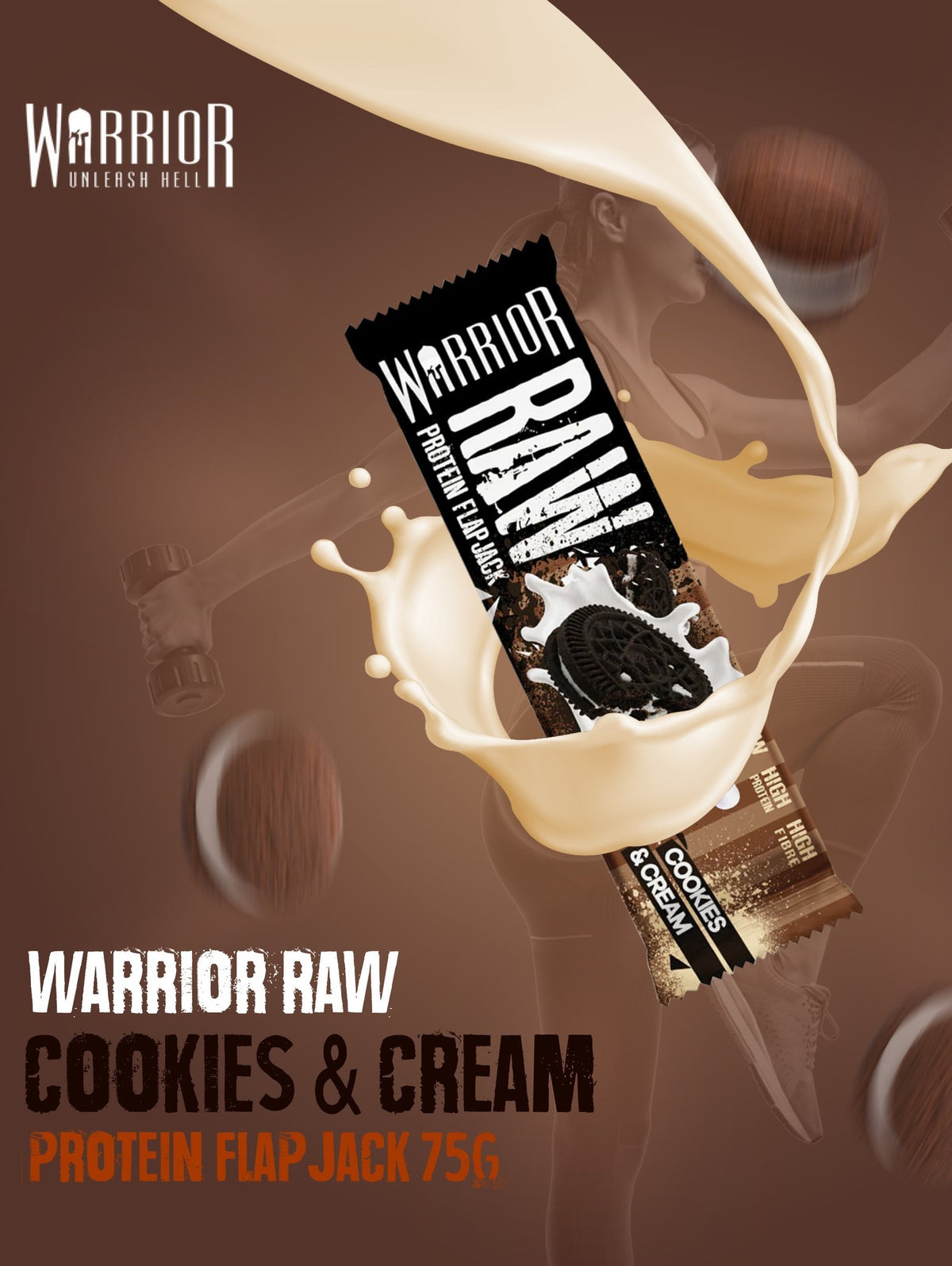 Warrior Raw Protein Flapjack Cookies & Cream 75g